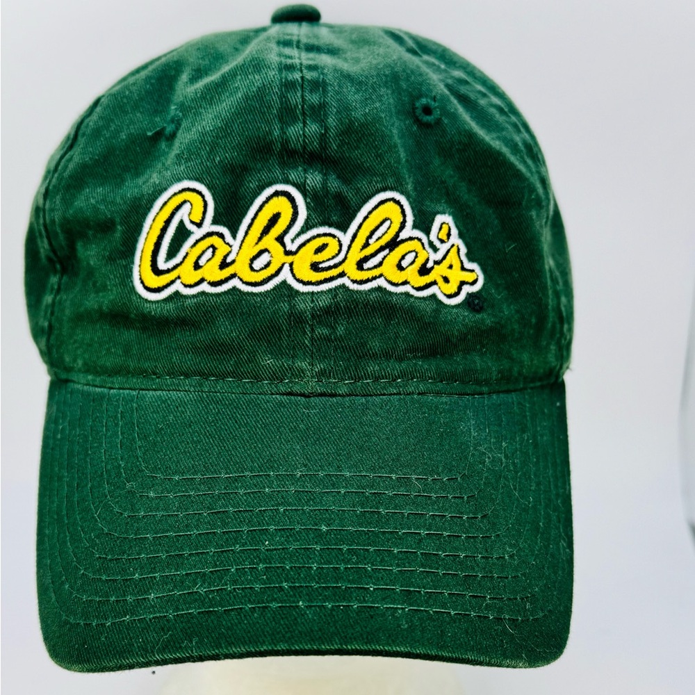 Cabela's Hat Cap Men Green Yellow Strapback Embroidered Outdoor